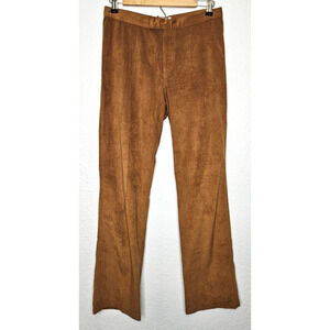 Vintage Y2K Pants Womens 6 Tan Camel Faux Suede Straight Leg Deadstock $250